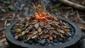 Folhas secas da loja natural que ativam metabolismo ao queimar