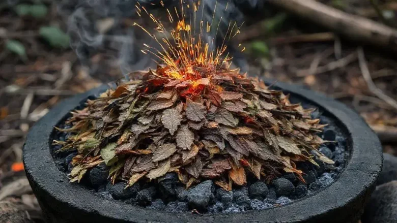 Folhas secas da loja natural que ativam metabolismo ao queimar
